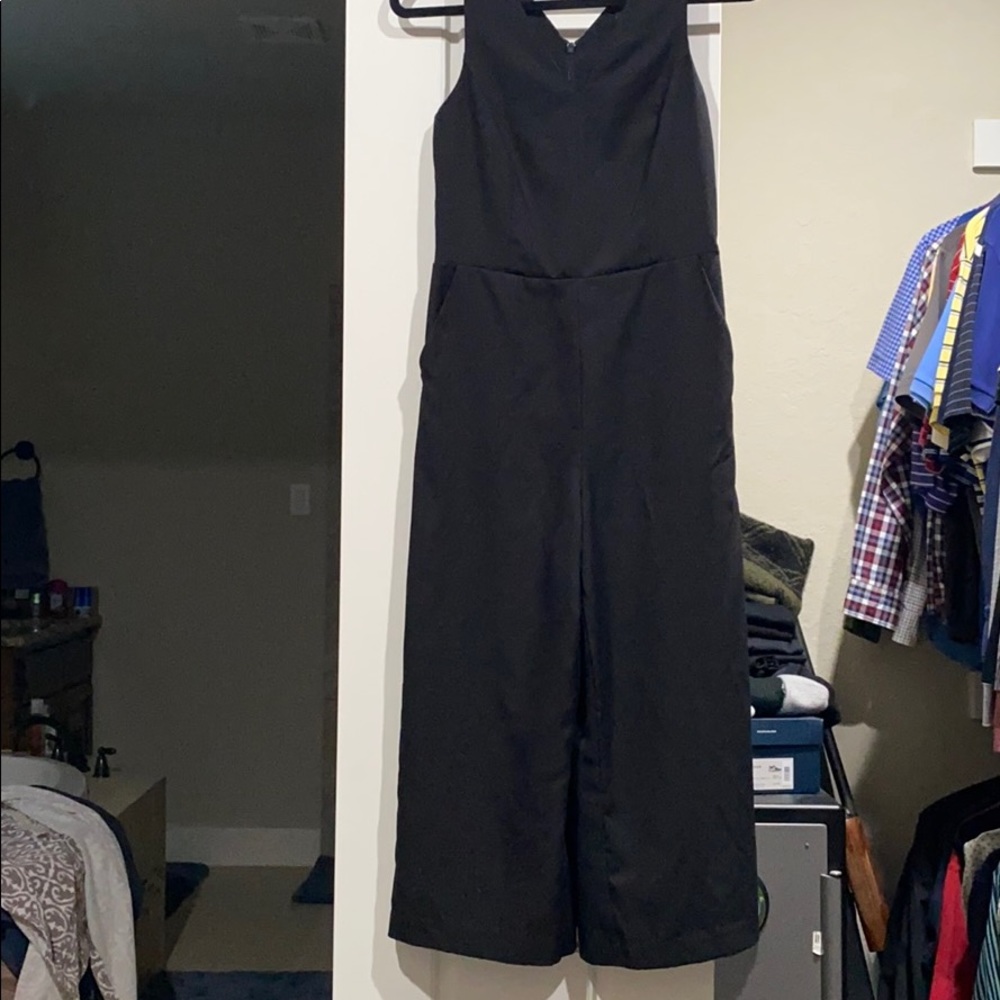 Crop wide leg jumpsuit